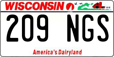 WI license plate 209NGS
