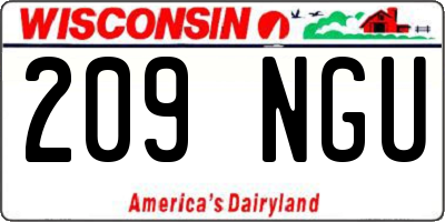 WI license plate 209NGU
