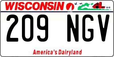 WI license plate 209NGV