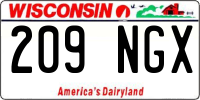 WI license plate 209NGX