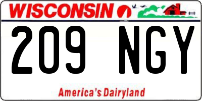 WI license plate 209NGY
