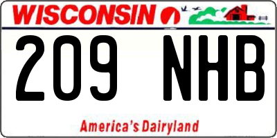 WI license plate 209NHB
