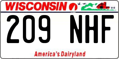 WI license plate 209NHF