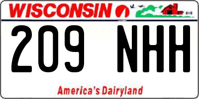 WI license plate 209NHH