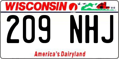 WI license plate 209NHJ