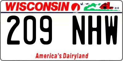 WI license plate 209NHW