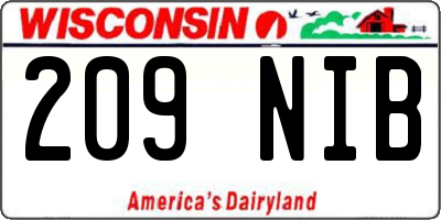 WI license plate 209NIB