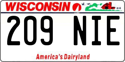 WI license plate 209NIE