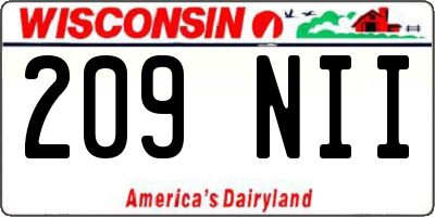 WI license plate 209NII