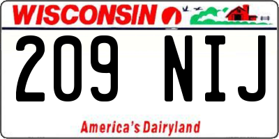 WI license plate 209NIJ