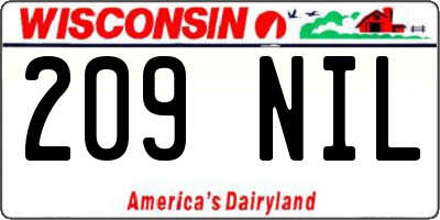 WI license plate 209NIL