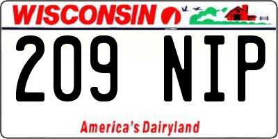 WI license plate 209NIP