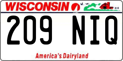 WI license plate 209NIQ