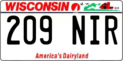 WI license plate 209NIR
