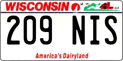 WI license plate 209NIS