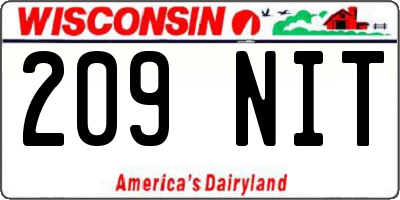 WI license plate 209NIT
