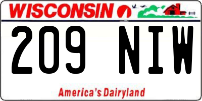 WI license plate 209NIW