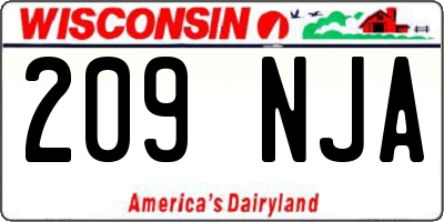 WI license plate 209NJA