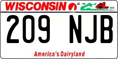WI license plate 209NJB