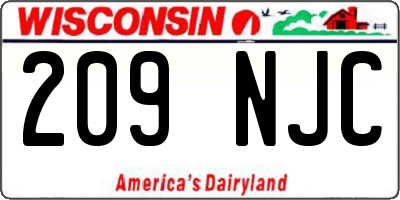 WI license plate 209NJC
