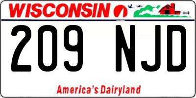 WI license plate 209NJD