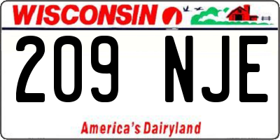 WI license plate 209NJE