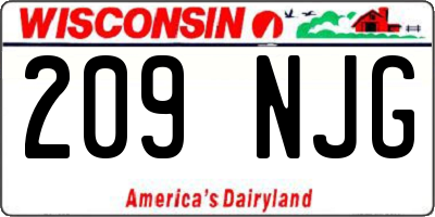 WI license plate 209NJG