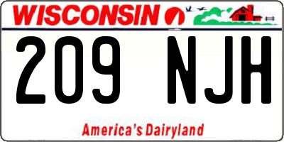 WI license plate 209NJH
