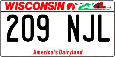 WI license plate 209NJL