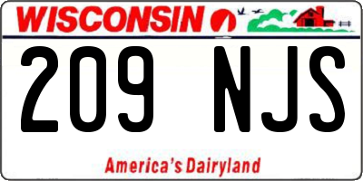WI license plate 209NJS