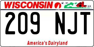 WI license plate 209NJT