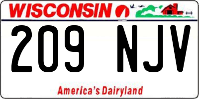 WI license plate 209NJV