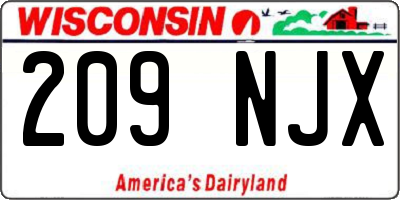 WI license plate 209NJX