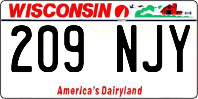 WI license plate 209NJY
