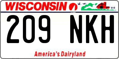 WI license plate 209NKH