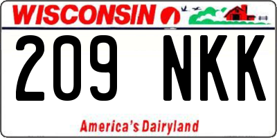 WI license plate 209NKK