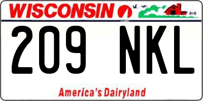 WI license plate 209NKL