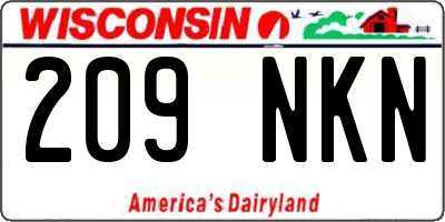 WI license plate 209NKN