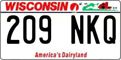 WI license plate 209NKQ