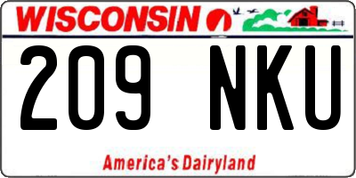 WI license plate 209NKU