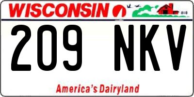 WI license plate 209NKV