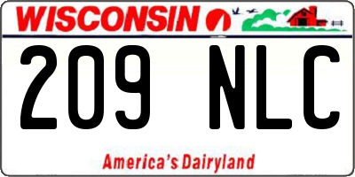 WI license plate 209NLC