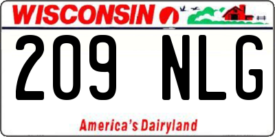 WI license plate 209NLG