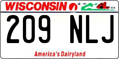 WI license plate 209NLJ