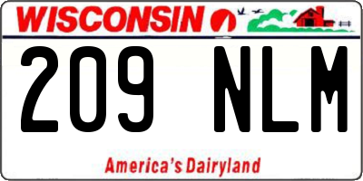 WI license plate 209NLM