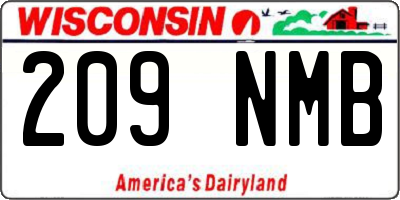 WI license plate 209NMB