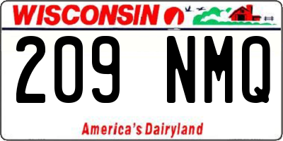 WI license plate 209NMQ