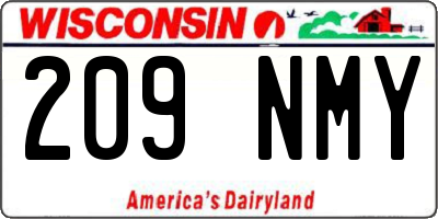 WI license plate 209NMY