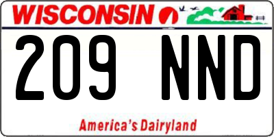 WI license plate 209NND