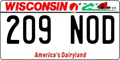 WI license plate 209NOD